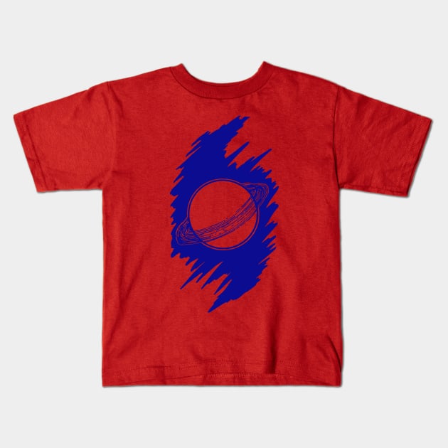 The blue Planet - Saturn Kids T-Shirt by SPAZE